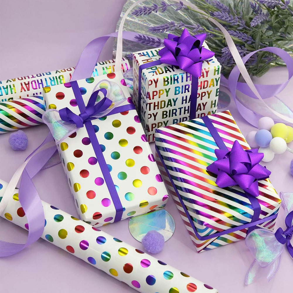 Pattern Tissue Paper - 3 أنواع/مجموعة من ورق تغليف هدايا