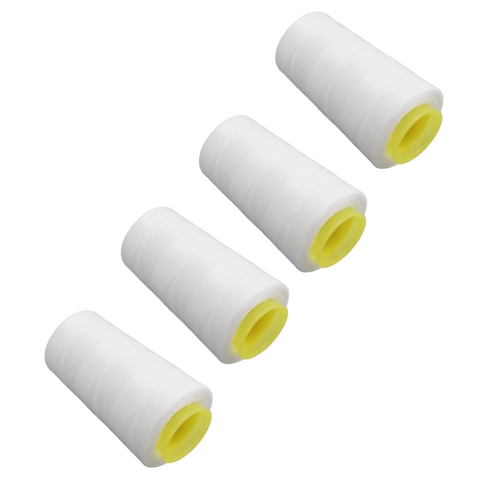 Serger Thread Cone - 4 قطع من خيوط الخياطة البيضاء