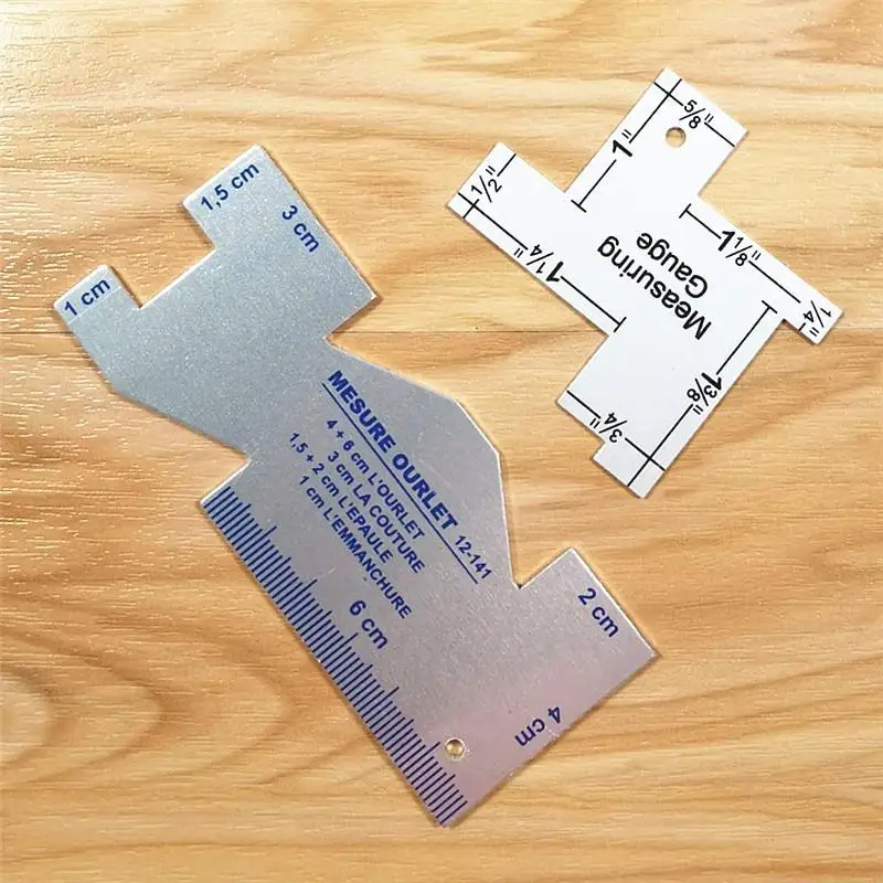 Sewing Gauge Ruler - علامة قماش خياط الطباشير والمعادن الخياطة
