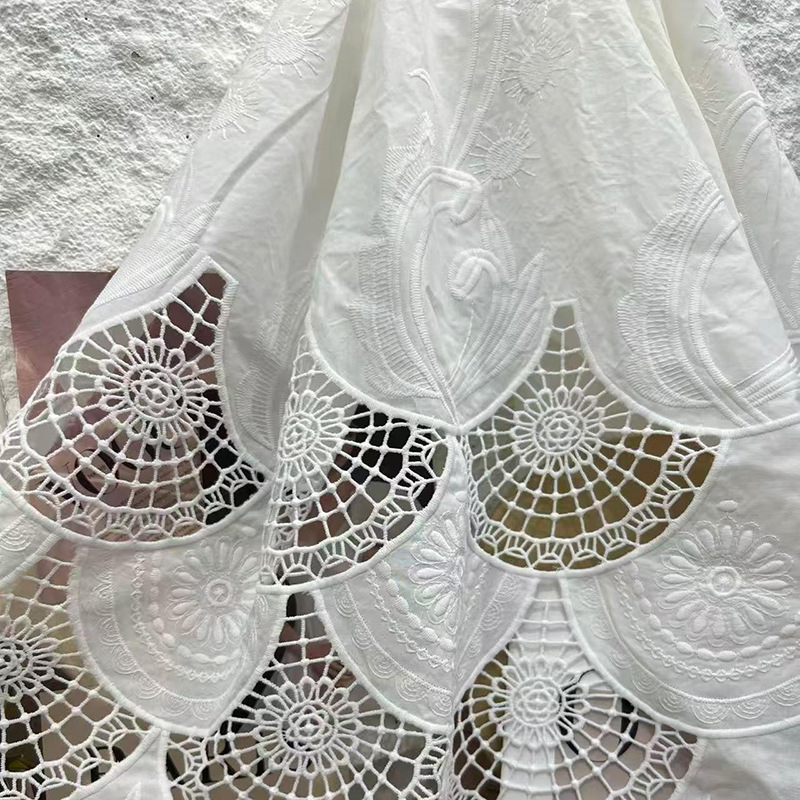 قماش دانتيل مطرز بفتحات بيضاء، - مراجعة Sewing Eyelet Fabric وسعره