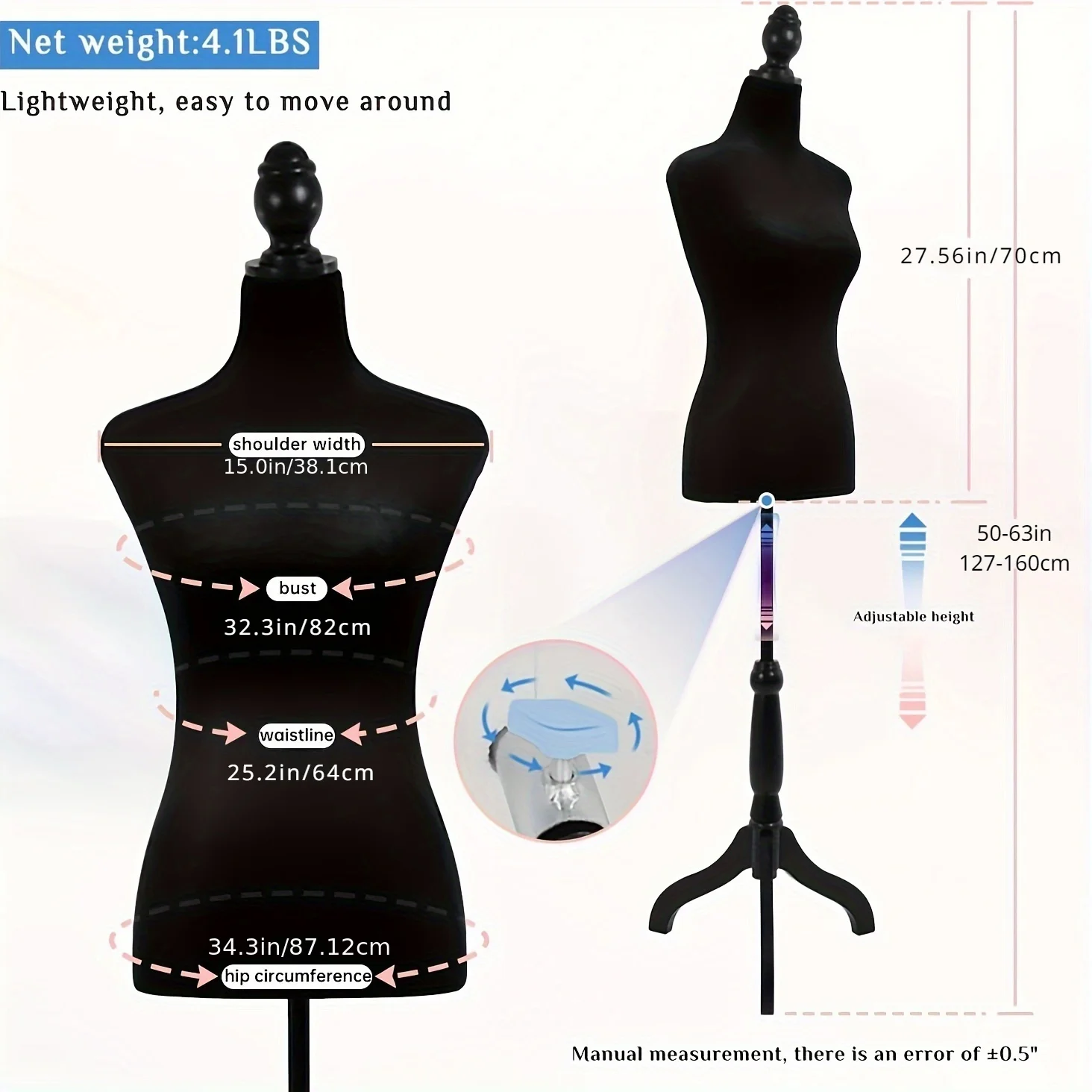 نموذج عرض نصف الجسم للملابس، ح - مراجعة Dress Form Mannequin وسعره