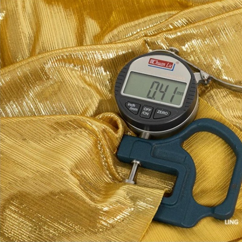 قماش محبوك مضلع باللون الأصفر  - مراجعة Sewing Fabric وسعره