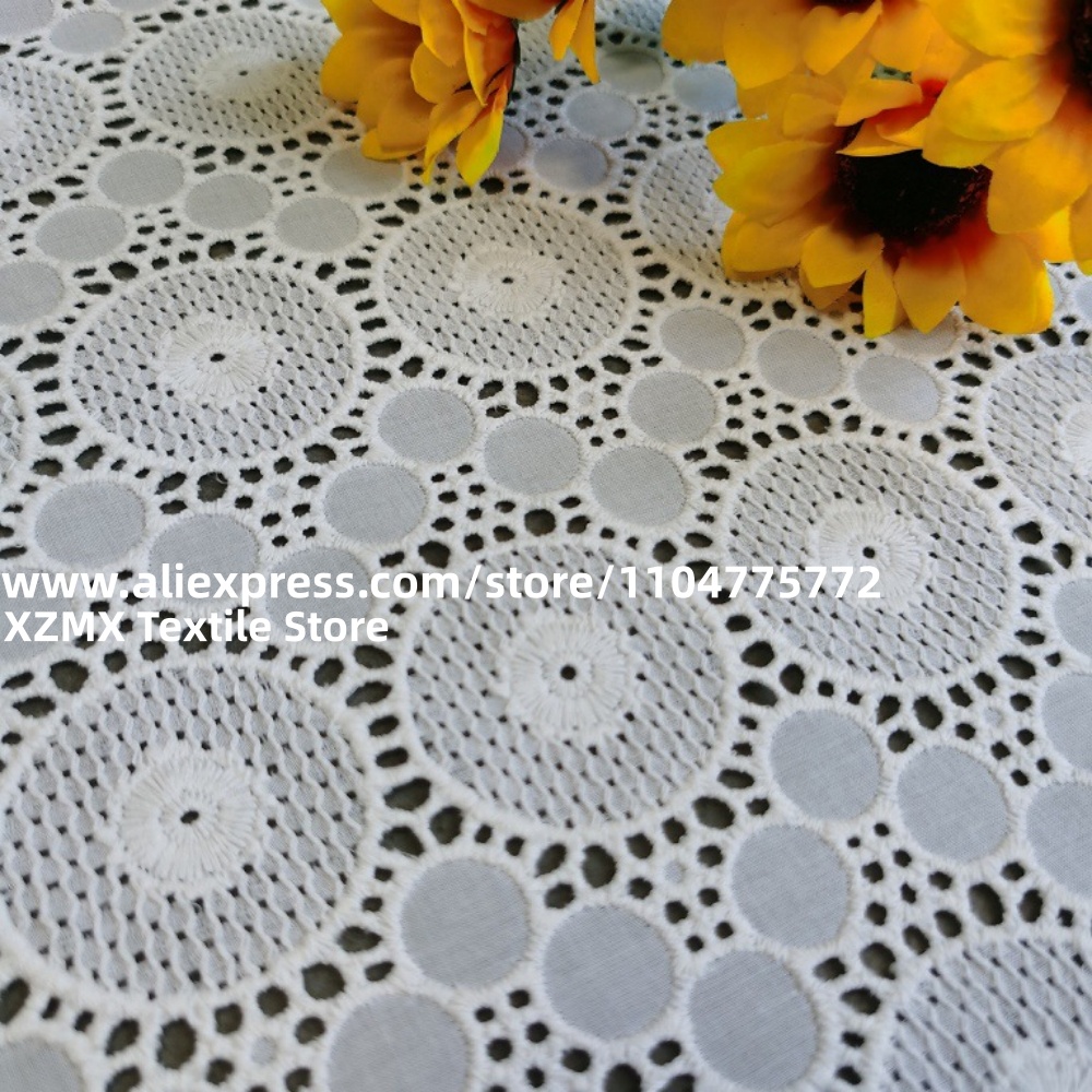 قماش دانتيل كروشيه مطرز بحلقات - مراجعة Sewing Eyelet Fabric وسعره