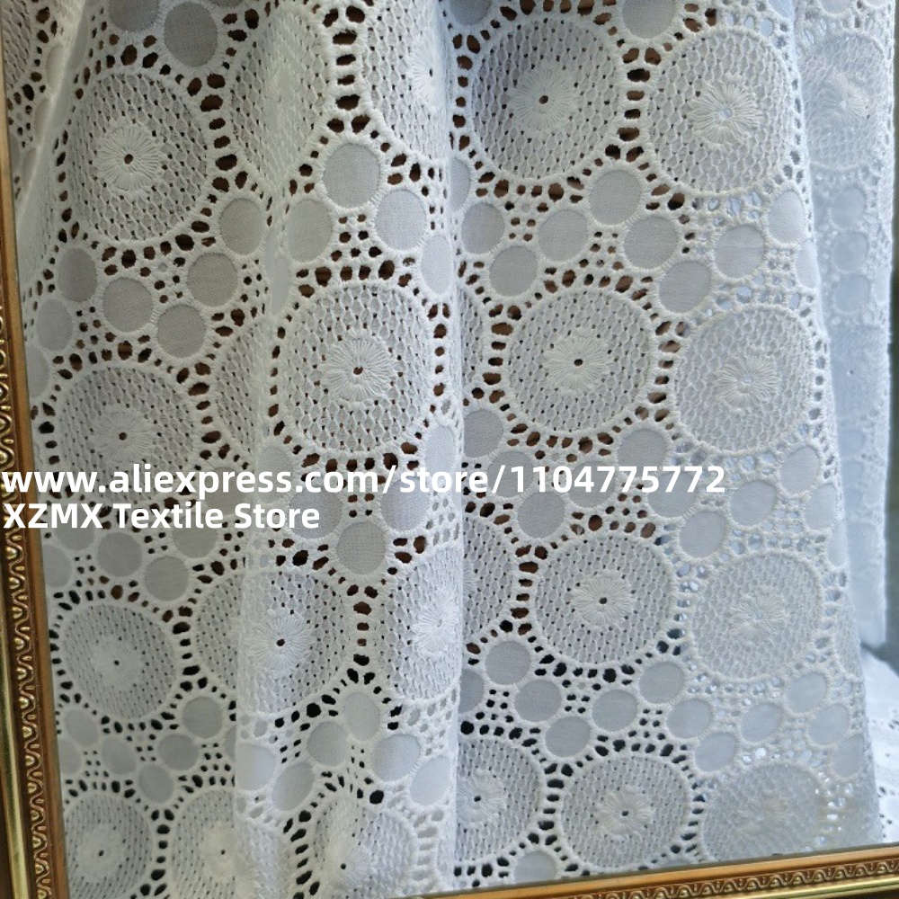 قماش دانتيل كروشيه مطرز بحلقات - مراجعة Sewing Eyelet Fabric وسعره