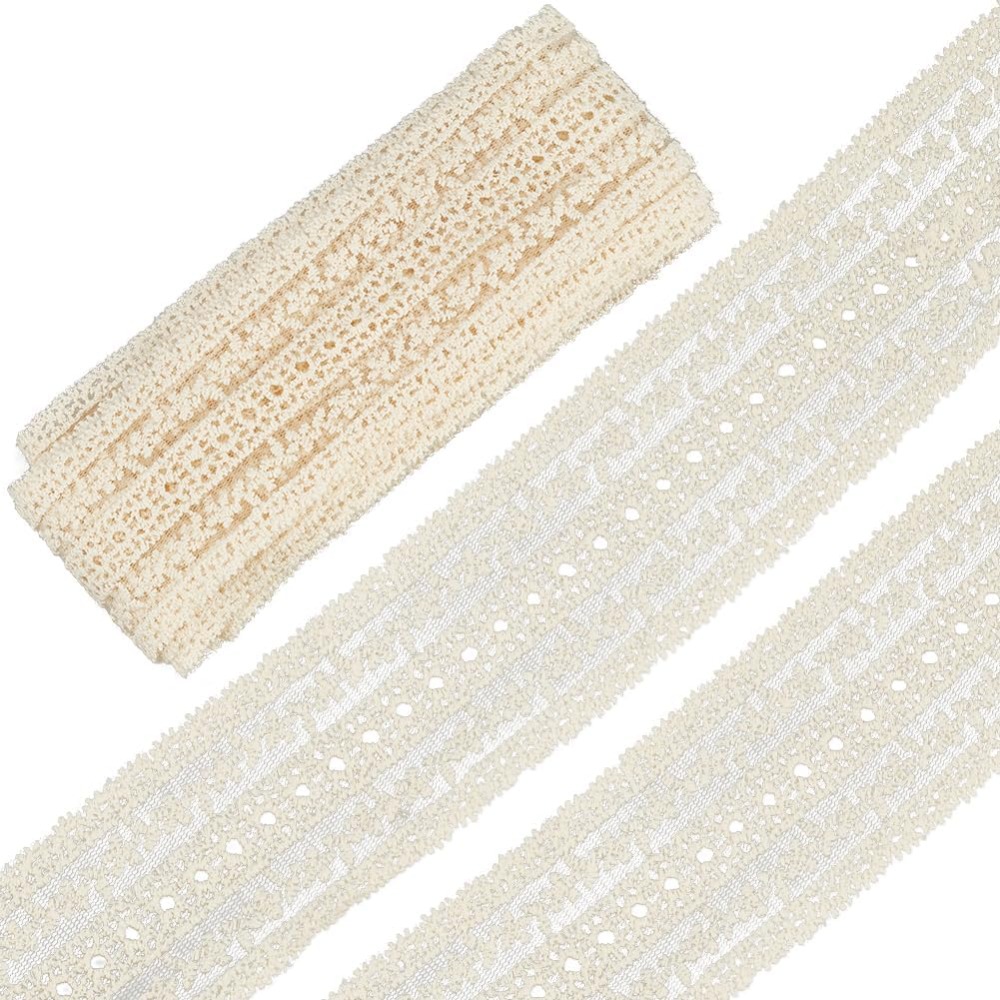 شريط دانتيل قطني عريض بعرض 2.2 - مراجعة Sewing Eyelet Fabric وسعره